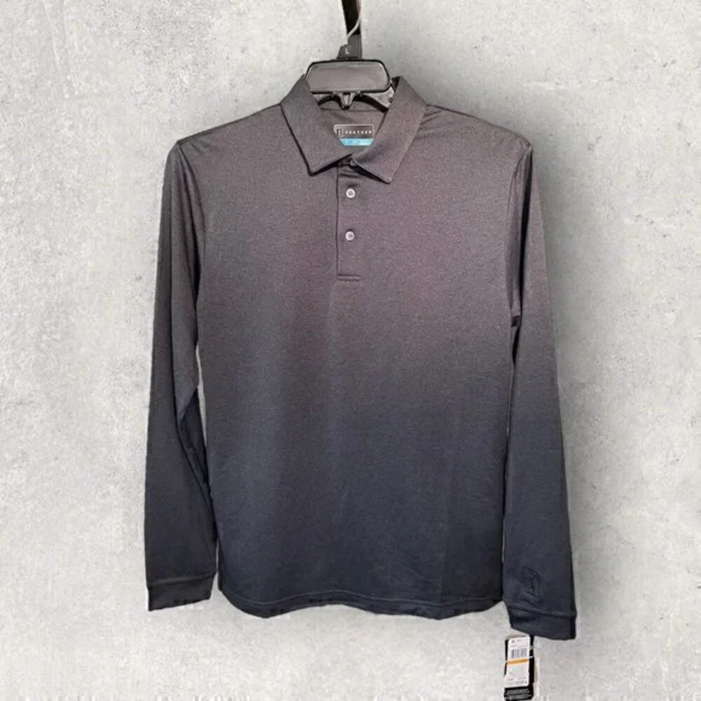 Men's PGA Tour Long Sleeve Heather Gray 100% Polyester in size SMALL NEW w/tags